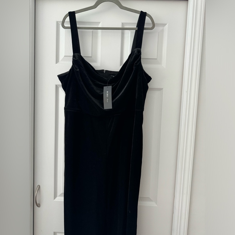 Black velvet jumpsuit by BCBG Paris